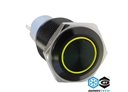 Push-Button DimasTech® Black, 16mm ID, Momentary Action, Led Color Yellow